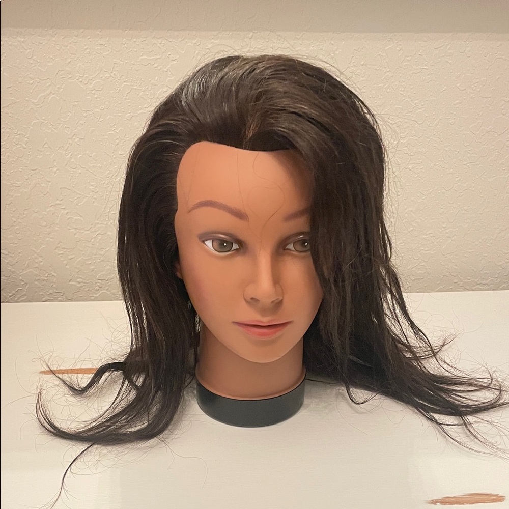 Women's Black Hair Mannequin Head